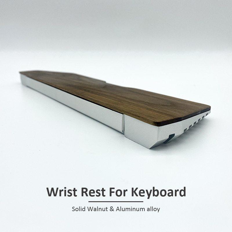 Wrist Rest Wood - Kashcy Solid Walnut Wood & Aluminum