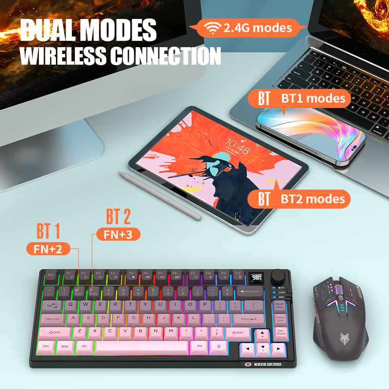 Dual-Mode 2.4G Bluetooth Wirel - Gaming Keyboard Mouse Wireless ulasan dan harga