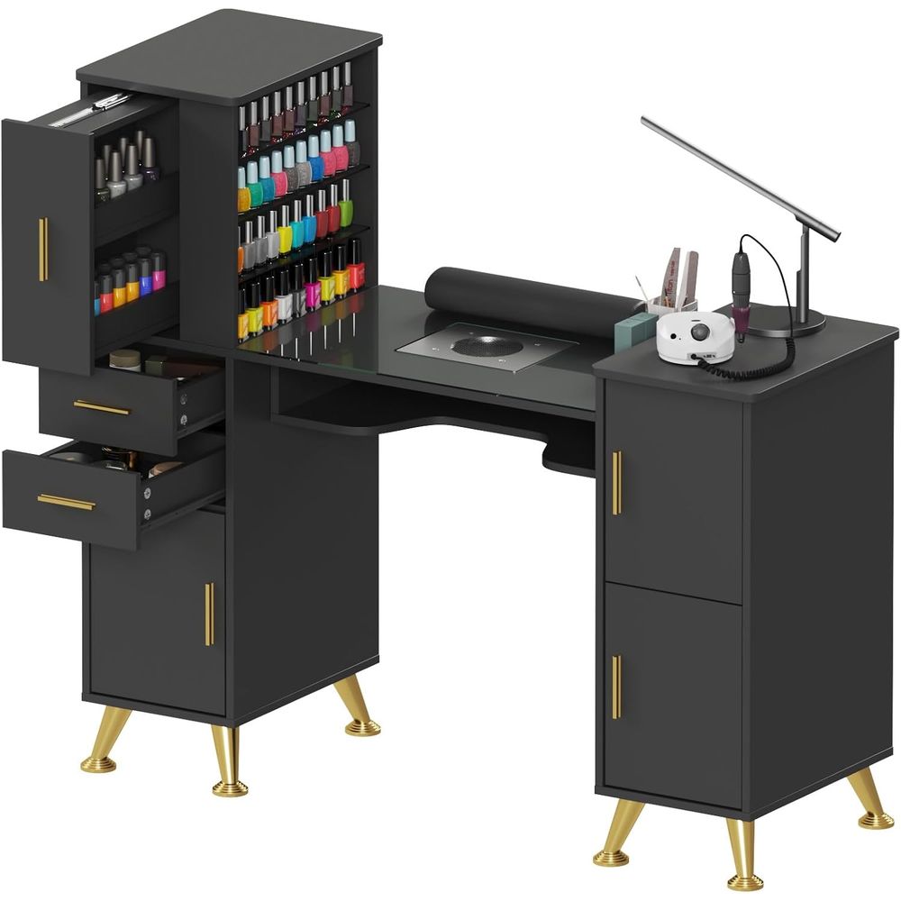 Manicure Table Nail Desk with  - Wrist Rest Wood ulasan dan harga
