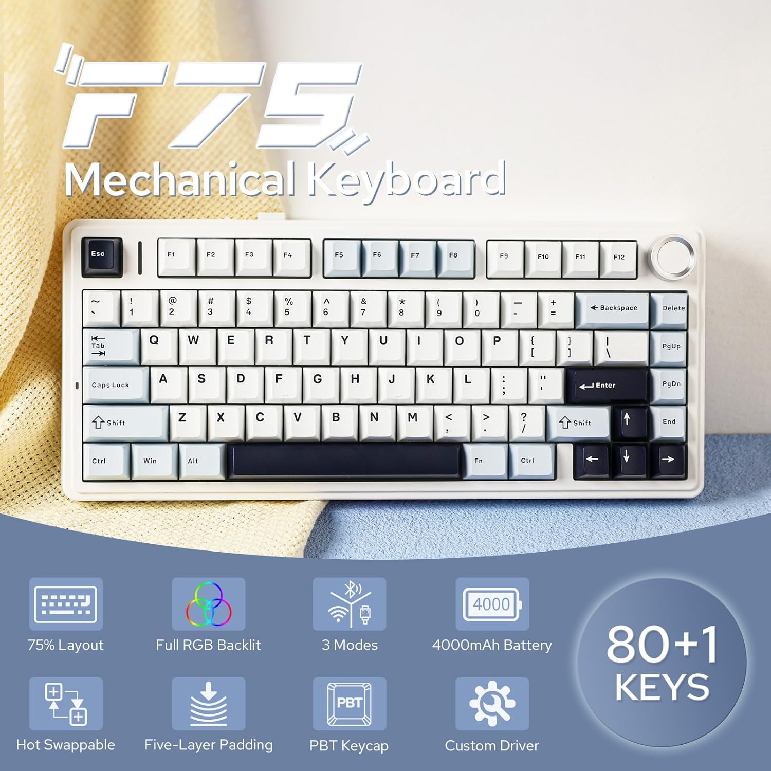 Aula F75 Mechanical Keyboard 7 - Gaming Keyboard Mini Mechanical ulasan dan harga