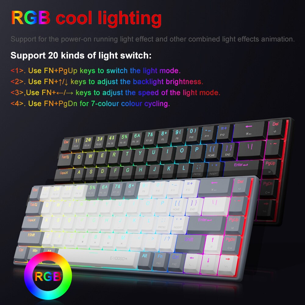 E-YOOSO A68 RGB Mini Slim USB  - Gaming Keyboard Mobile ulasan dan harga