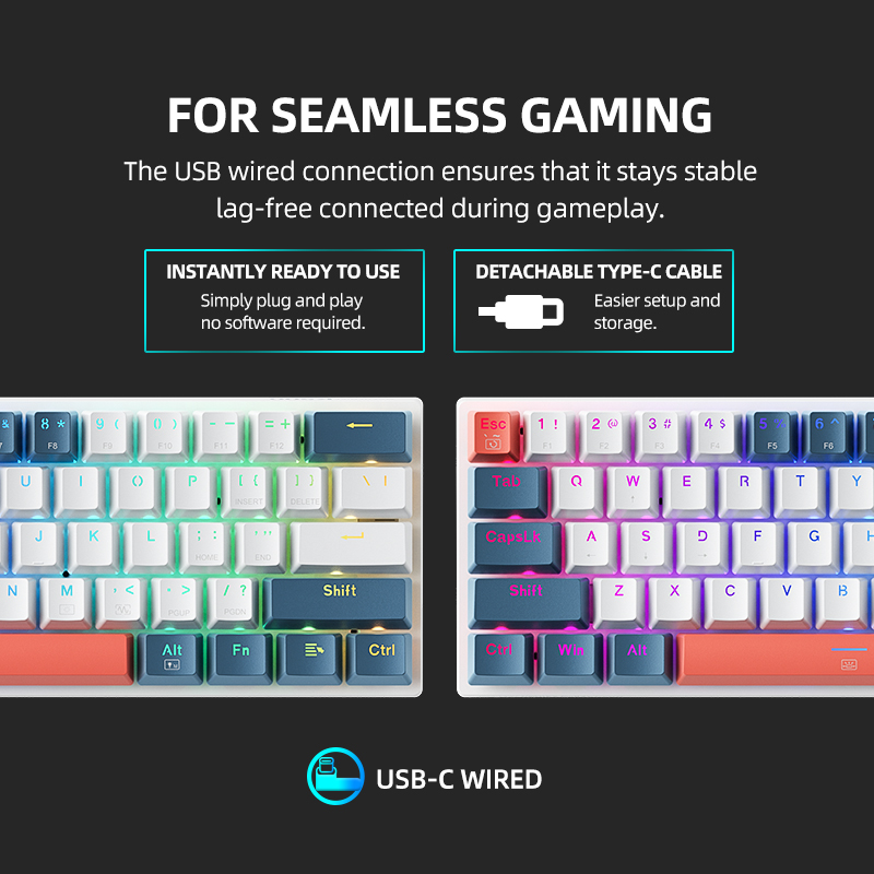K500-B61 Machenike Mini Mechan - Gaming Keyboard Blue ulasan dan harga