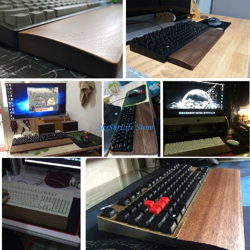 E65E Wooden Mechanical Keyboar - Wrist Rest Wood ulasan dan harga