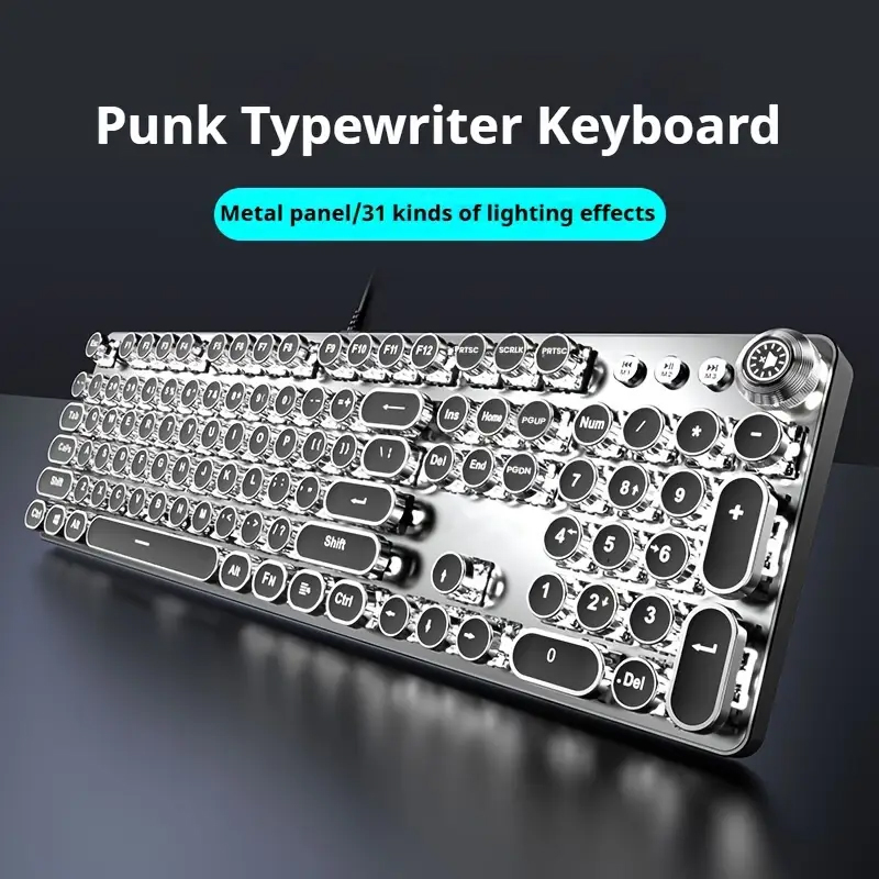 EWEADN Punk Typewriter Mechani - Gaming Keyboard Typewriter ulasan dan harga