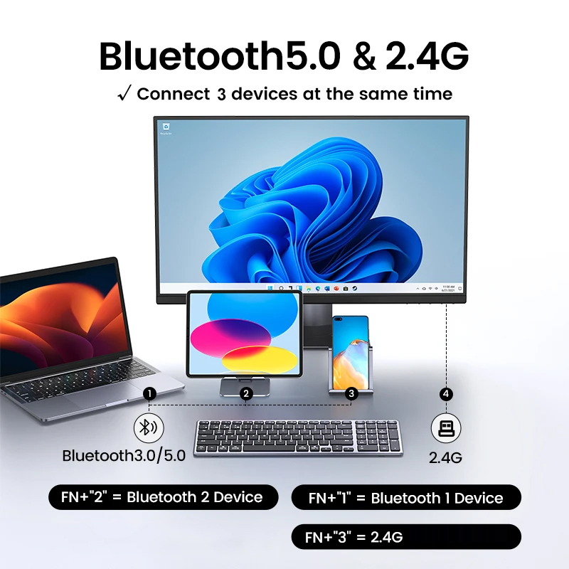 New Bluetooth 5.0 Wireless Key - Gaming Keyboard Mouse Wireless ulasan dan harga