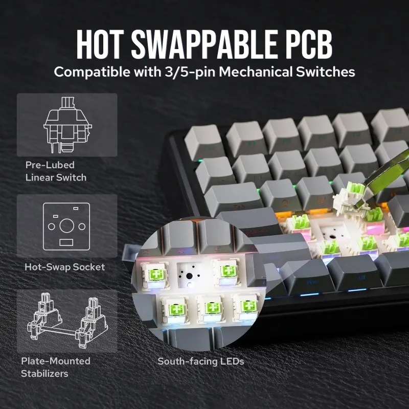 AULA F75 Max Mechanical Keyboa - Gaming Keyboard He ulasan dan harga