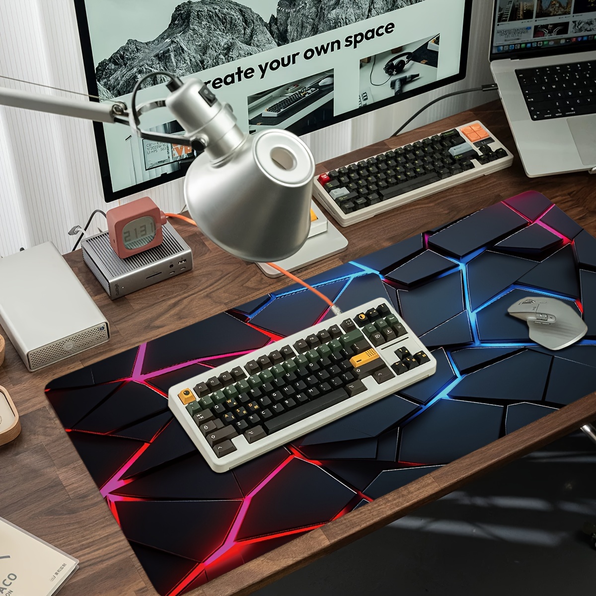 Large gaming Mouse Pads 90x40  - Gaming Keyboard Blue ulasan dan harga