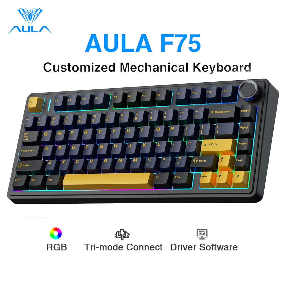 Aula F75 Mechanical Keyboard,  - Gaming Keyboard Number Pad ulasan dan harga