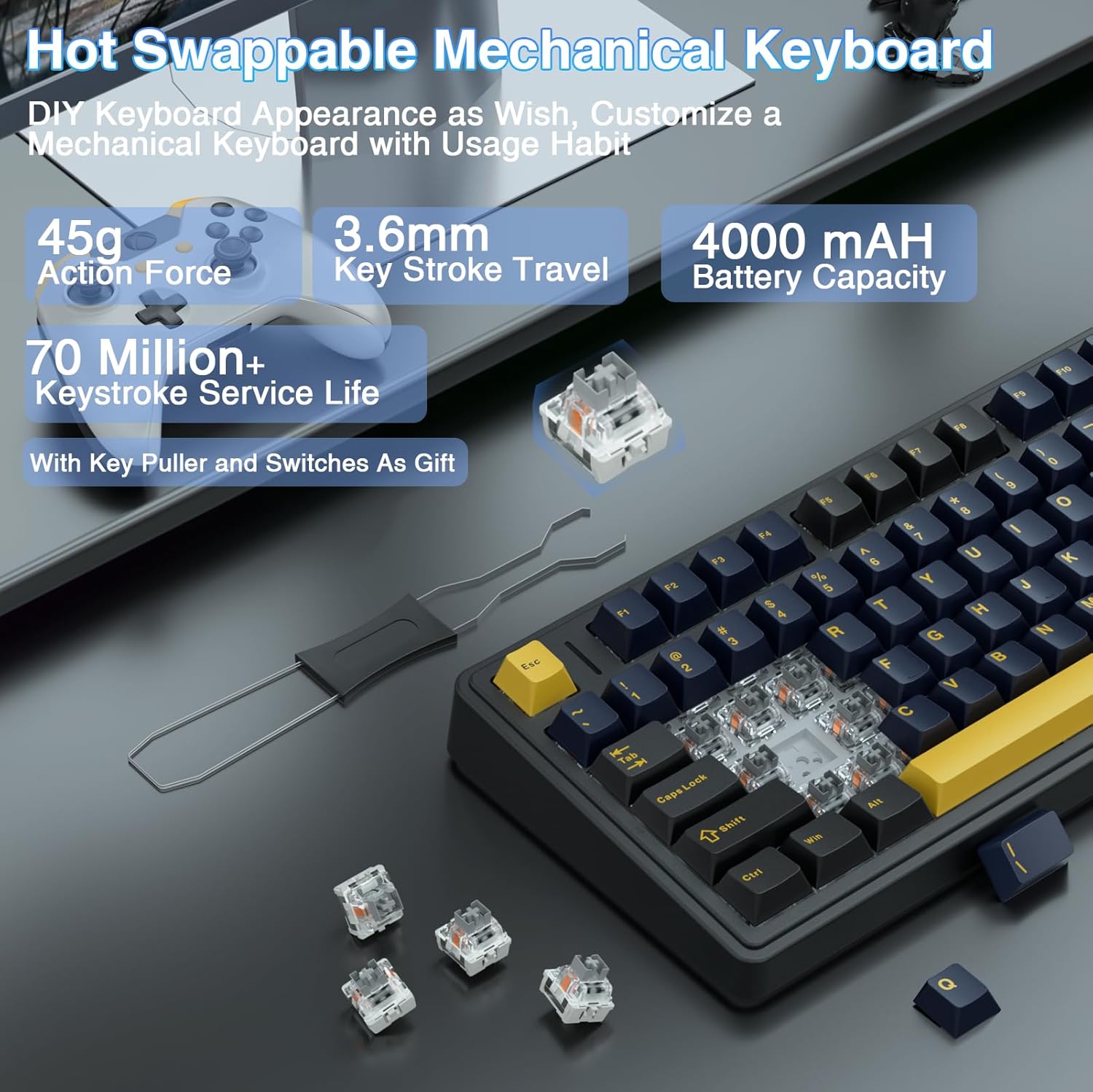 Aula F75 Mechanical Keyboard,  - Gaming Keyboard Number Pad ulasan dan harga