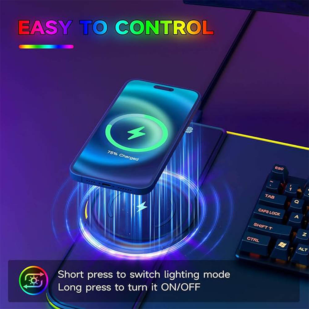RGB mouse pad with wireless ch - Gaming Keyboard Mouse Wireless ulasan dan harga