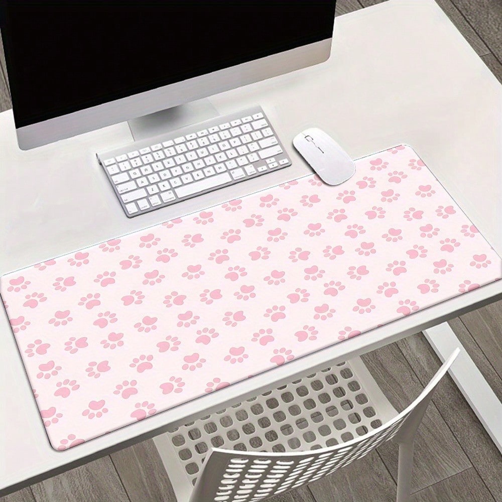 Pink Paw Print Desk Pad ，Large - Gaming Keyboard Typewriter ulasan dan harga