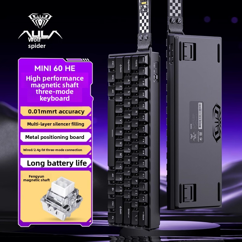 AULA MINI60HE three-mode magne - Gaming Keyboard Mini Mechanical ulasan dan harga