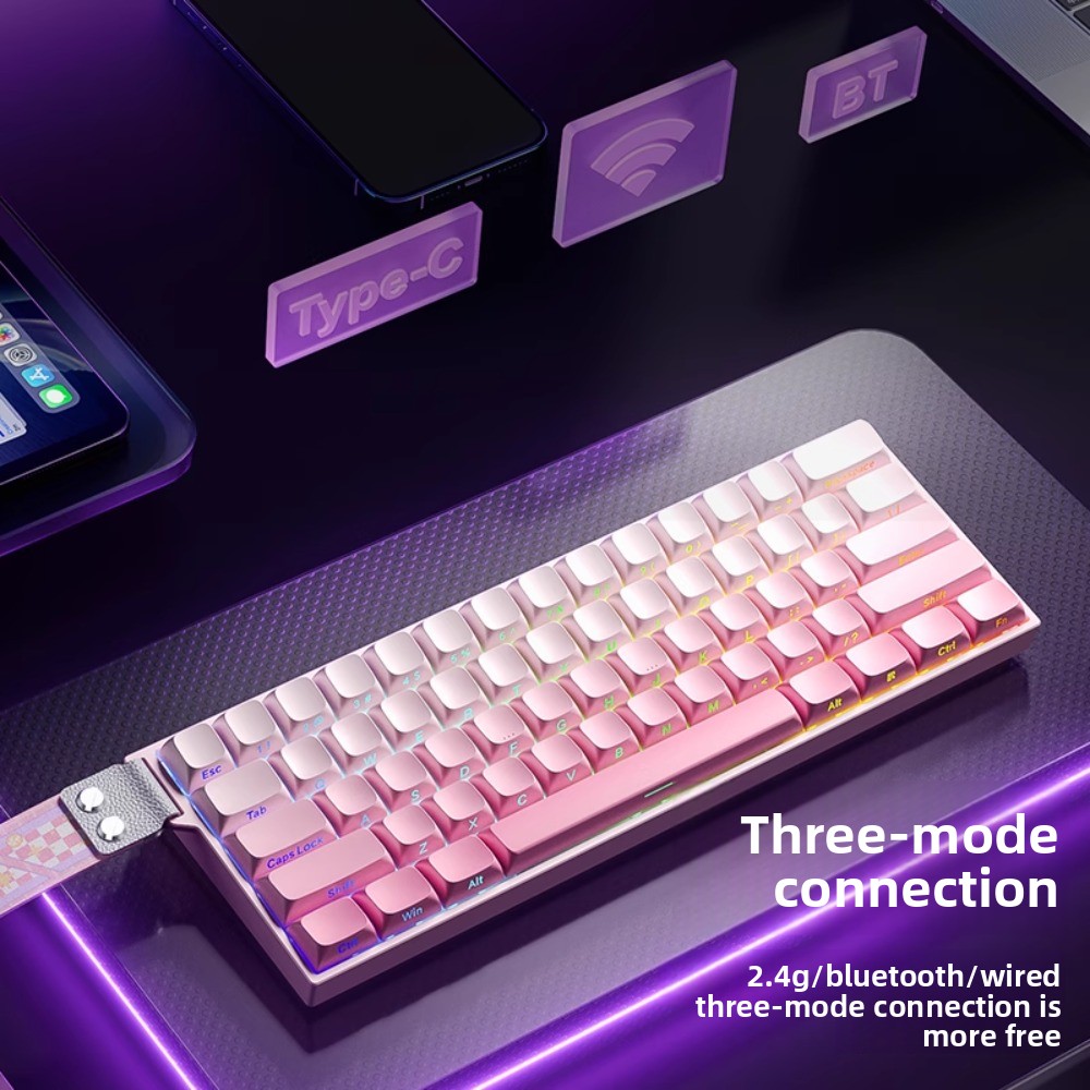 AULA MINI60HE three-mode magne - Gaming Keyboard Mini Mechanical ulasan dan harga